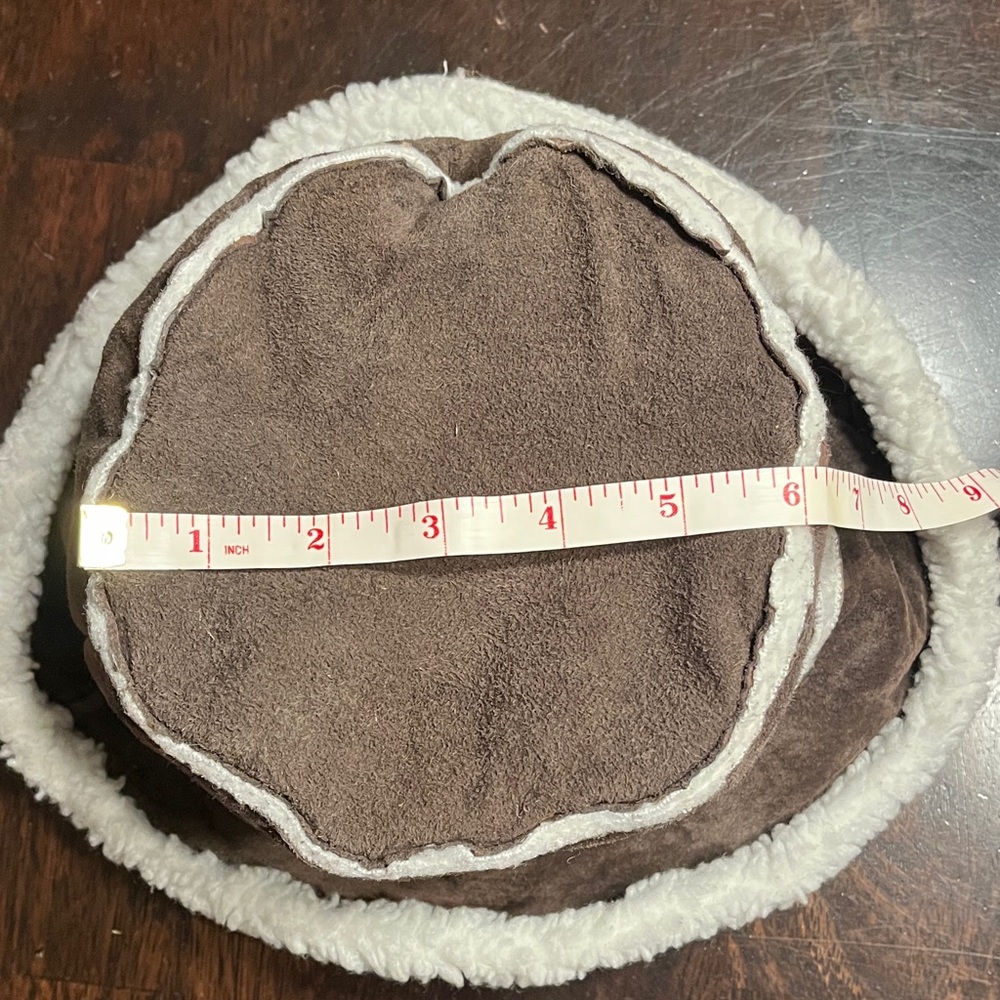 Brown Leather & Faux Fleece Hat - Picture 7 of 10